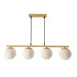 CANDELLUX 34-37442 Carrine lampa wisząca drewniany 4x40W E14 klosz biały