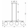CANDELLUX 34-37442 Carrine lampa wisząca drewniany 4x40W E14 klosz biały