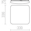 RENDL R12440 SEMPRE SQ 33 sufitowa z czujnikiem mleczny akryl 230V LED 24W 3000K