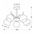 CANDELLUX 35-34984 AMOS Lampa wiszaca chromowy 5x40W E27 klosz biały