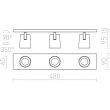 RENDL R12919 KENNY III natynkowa aluminium szczotkowane/czarna 230V GU10 3x35W