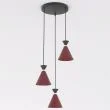 EMIBIG 1740/3PREM KLEVER 3PREM BURGUNDY BLACK Lampa wisząca