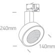 ONE LIGHT 65652T/W/W Afrato biały track spot COB LED o strukturze plastra miodu 3000K 30W
