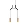 ANTIGO Lampa wisząca Vai 2 Krótka - Mosiądz polerowany-czarna (305 mm) 8841