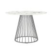 King Home KH1204100129.CHROM Stół GLAM MARBLE 110 - MDF, chromowana podstawa