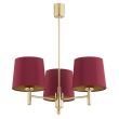 ARGON 6266 PONTE PLUS żyrandol 3 pł. czerwony, ciemny mosiądz