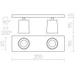 RENDL R12916 KENNY II natynkowa aluminium szczotkowane/czarna 230V GU10 2x35W