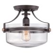 ELSTEAD Penn Station QZ-PENN-STATION-F-WT 1 Light Semi Flush - Western Bronze