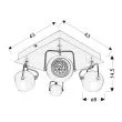 CANDELLUX 98-25036-Z PLAFON TONY 4X3W LED GU10 CZARNY MATOWY