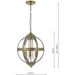 DAR VAN0375 VANESSA 3LT PENDANT ANT BRASS / CLEAR