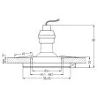 CANDELLUX 2226934 SS-22 CH/TR+BL GU10 50W+LED SMD 2 1W NIEBIESKI 230V CHROM oczko sufitowe lampa sufitowa STAŁA KWADRATOWA SZKŁO TRANSPARENTNE