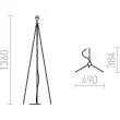 RENDL R11992 NYC TRIPOD podłogowy stojak chrom 230V E27 42W