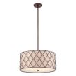 ELSTEAD Brown Lattice QZ-BROWN-LATTICE-P-L 4 Light Large Pendant