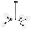 Step into Design ST-1232-6 TRANSPARENT Lampa wisząca MODERN ORCHID-6 transparentno czarna 130 cm