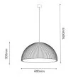 ANTIGO Lampa wisząca Gandra 60x30 - Biała 5025