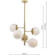 DAR BOM0535 BOMBAZINE 5LT PENDANT NATURAL BRASS CW GLS SHDS