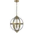 DAR VAN0375 VANESSA 3LT PENDANT ANT BRASS / CLEAR