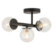 SIGMA 40794 AVOLA plafon 3 czarny/transaparentny