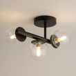 SIGMA 40794 AVOLA plafon 3 czarny/transaparentny