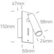 ONE LIGHT 65746R/W/W Kandila 3 biała przyłóżkowa regulowana oprawa COB LED 3000K 3W IP20