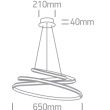 ONE LIGHT 63046A/W Charma 2 biała lampa wisząca LED 3000K 45W
