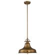 ELSTEAD Emery QZ-EMERY-P-M-WS 1 Light Medium Pendant - Weathered Brass
