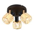CANDELLUX 98-30214 Dubai lampa sufitowa plafon czarny 3x40W E14 klosz różowy złoty kryszt transp