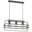 LUMINEX 4454 żyrandol Kortez black/wood 3xE27