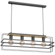 LUMINEX 4455 żyrandol Kortez black/wood 4xE27