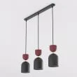 EMIBIG 1737/3B GAUDI 3 BLACK BURGUNDY Lampa wisząca