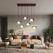 EMIBIG 1761/6 FLORA 6 BURGUNDY OPAL Lampa wisząca