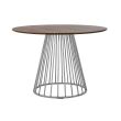 King Home KH1201100128.CHROM Stół GLAM WALNUT 110 - fornir orzechowy, chromowana podstawa