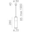 AQFORM 50482 MODERN GLASS Tube E27 zwieszany