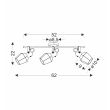 CANDELLUX 93-13378 RANDI LAMPA SUFITOWA LISTWA CZARNY MATOWY 3X15W E14 KLOSZ DYMIONY