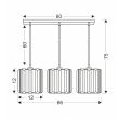 CANDELLUX 33-21120 GLASSIA LAMPA WISZĄCA CZARNY 3X40 E27 KLOSZ CZARNY+KRYSZTAŁY BEZBARWNE