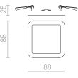 RENDL R12776 HUE SQ 9 wpuszczana czarny chrom 230V LED 6W 3000K