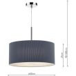 DAR ZAR1739 ZARAGOZA 3LT PENDANT 60CM GREY