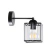 CANDELLUX 21-21090 GLASSIA LAMPA KINKIET CZARNY 1X40 E27 KLOSZ CZARNY+KRYSZTAŁY BEZBARWNE