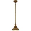 ELSTEAD Emery QZ-EMERY-P-S-WS 1 Light Mini Pendant - Weathered Brass