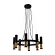 ANTIGO Lampa wisząca Kavos 8 - Mosiądz polerowany-czarna (730 mm) 8372