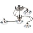 DAR LUT0446 LUTHER 4LT SEMI FLUSH CW CRYSTAL GLASS SAT CHR