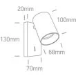 ONE LIGHT 65105NA/B Elatos K czarna dekoracyjna ścienna lampa spot MR16 GU10 10W
