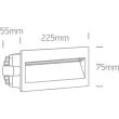 ONE LIGHT 68068C/G/W Lapas 2 szary wpust ścienny LED 3000K 6W IP65