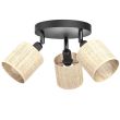 LUMINEX 5297 spot Rattan plate dia 200 black, shade dia 100, h 100, 3xE27