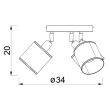 LUMINEX 5297 spot Rattan plate dia 200 black, shade dia 100, h 100, 3xE27