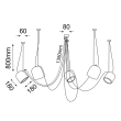ANTIGO Lampa wisząca DOBO 5 - Czarna 9038