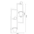 LUMINEX 5336 kinkiet Flower wall, 2 black flower pots, black 2xE27