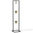 LUMINEX 5373 lampa podł Flores (2 gold flower pots) black/gold 1xE27