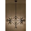King Home MD10230-15 Lampa wisząca PLANETARIO 15 czarna - klosze dymione