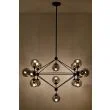 King Home MD10230-15 Lampa wisząca PLANETARIO 15 czarna - klosze dymione